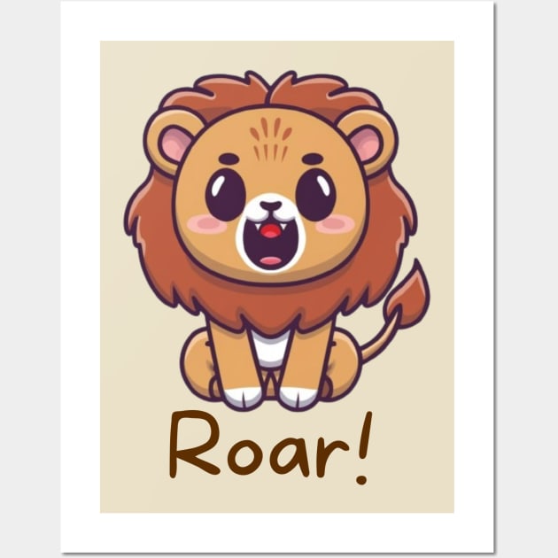 Kawaii Baby Lion Wall Art by LionKingShirts